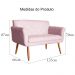 Namoradeira Decorativa Isabela Pés Palito Suede Rosa Bebê - DS Estofados