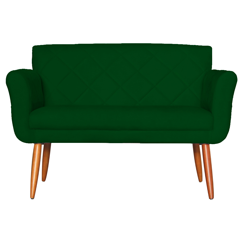 Namoradeira Decorativa Isabela Pés Palito Suede Verde - DS Estofados