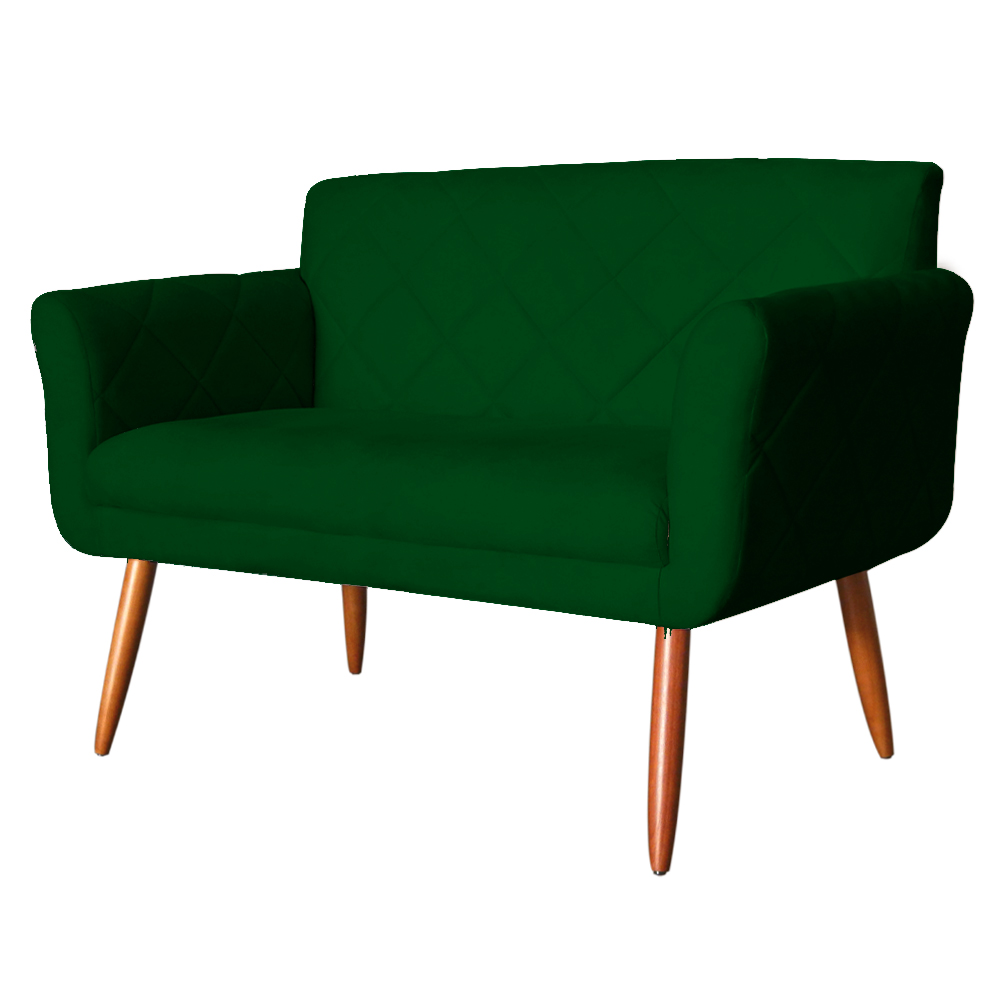 Namoradeira Decorativa Isabela Pés Palito Suede Verde - DS Estofados
