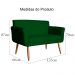 Namoradeira Decorativa Isabela Pés Palito Suede Verde - DS Estofados