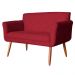 Namoradeira Decorativa Isabela Pés Palito Suede Vermelho - DS Estofados