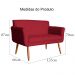 Namoradeira Decorativa Isabela Pés Palito Suede Vermelho - DS Estofados