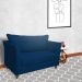 Namoradeira Decorativa Isis Pés Trapézio Suede Azul Marinho - DS Estofados