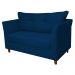 Namoradeira Decorativa Isis Pés Trapézio Suede Azul Marinho - DS Estofados