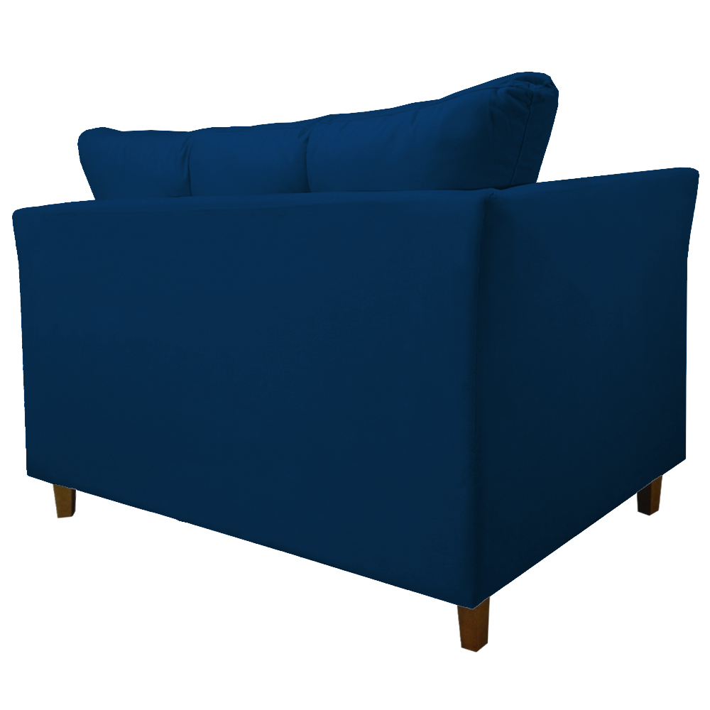 Namoradeira Decorativa Isis Pés Trapézio Suede Azul Marinho - DS Estofados