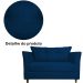 Namoradeira Decorativa Isis Pés Trapézio Suede Azul Marinho - DS Estofados