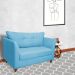 Namoradeira Decorativa Isis Pés Trapézio Suede Azul Turquesa - DS Estofados