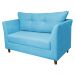 Namoradeira Decorativa Isis Pés Trapézio Suede Azul Turquesa - DS Estofados