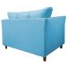 Namoradeira Decorativa Isis Pés Trapézio Suede Azul Turquesa - DS Estofados