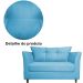 Namoradeira Decorativa Isis Pés Trapézio Suede Azul Turquesa - DS Estofados