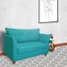 Namoradeira Decorativa Isis Pés Trapézio Suede Azul Turquesa - DS Estofados