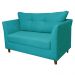 Namoradeira Decorativa Isis Pés Trapézio Suede Azul Turquesa - DS Estofados