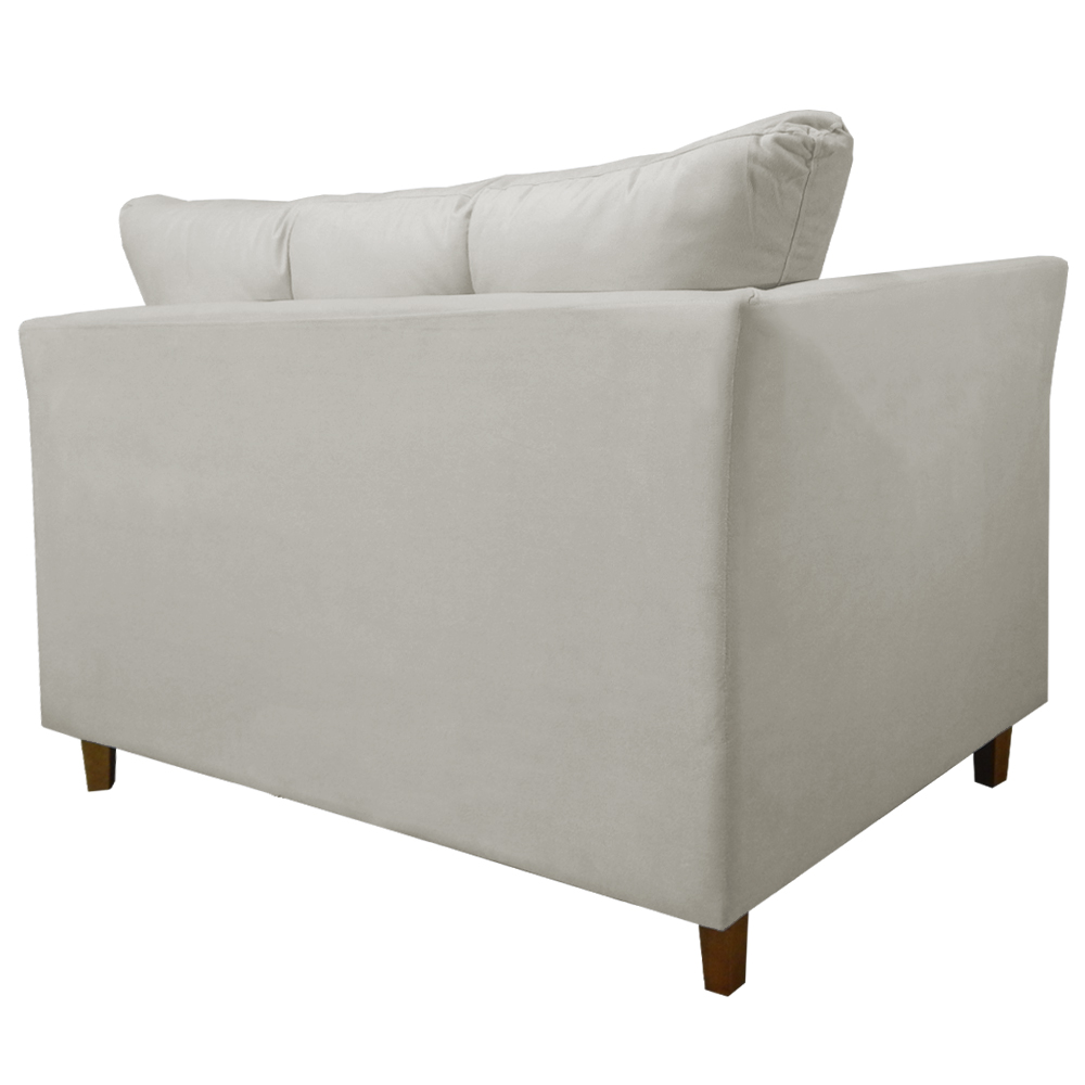 Namoradeira Decorativa Isis Pés Trapézio Suede Bege - DS Estofados