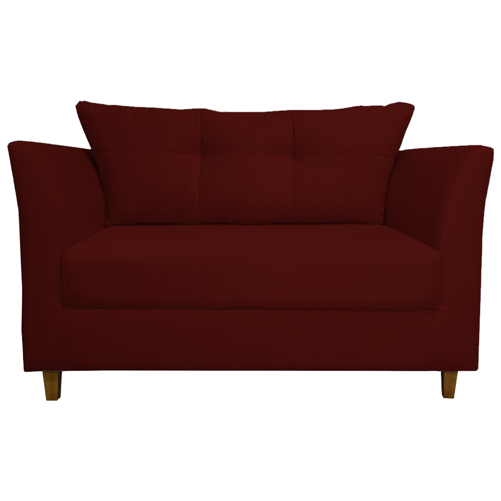 Namoradeira Decorativa Isis Pés Trapézio Suede Bordô - DS Estofados