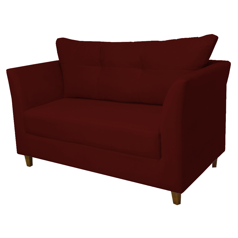 Namoradeira Decorativa Isis Pés Trapézio Suede Bordô - DS Estofados