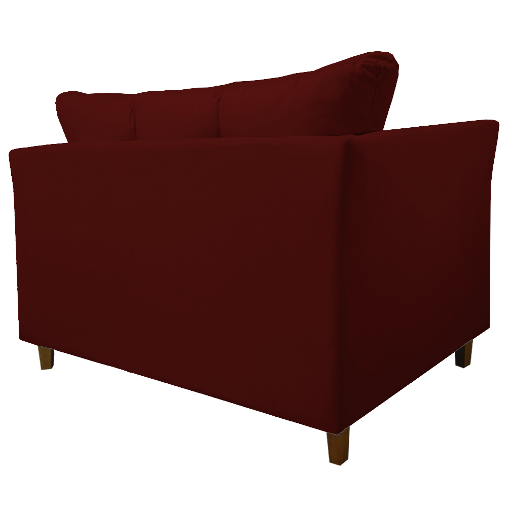 Namoradeira Decorativa Isis Pés Trapézio Suede Bordô - DS Estofados