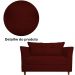 Namoradeira Decorativa Isis Pés Trapézio Suede Bordô - DS Estofados