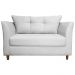 Namoradeira Decorativa Isis Pés Trapézio Suede Branco - DS Estofados