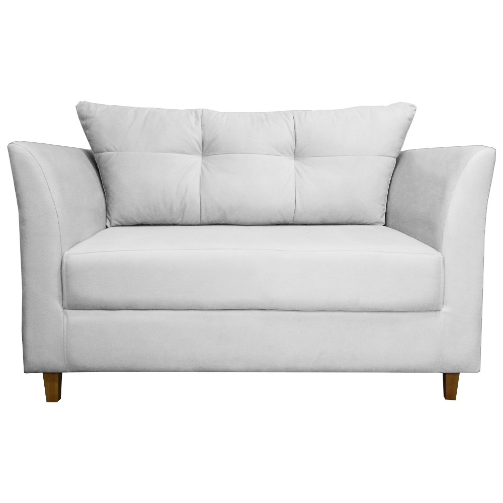 Namoradeira Decorativa Isis Pés Trapézio Suede Branco - DS Estofados