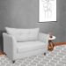 Namoradeira Decorativa Isis Pés Trapézio Suede Branco - DS Estofados