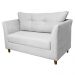 Namoradeira Decorativa Isis Pés Trapézio Suede Branco - DS Estofados