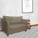 Namoradeira Decorativa Isis Pés Trapézio Suede Capuccino - DS Estofados
