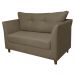 Namoradeira Decorativa Isis Pés Trapézio Suede Capuccino - DS Estofados