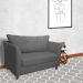 Namoradeira Decorativa Isis Pés Trapézio Suede Cinza - DS Estofados