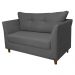 Namoradeira Decorativa Isis Pés Trapézio Suede Cinza - DS Estofados
