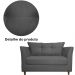 Namoradeira Decorativa Isis Pés Trapézio Suede Cinza - DS Estofados