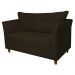 Namoradeira Decorativa Isis Pés Trapézio Suede Marrom - DS Estofados