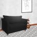 Namoradeira Decorativa Isis Pés Trapézio Suede Preto - DS Estofados