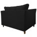 Namoradeira Decorativa Isis Pés Trapézio Suede Preto - DS Estofados