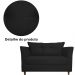 Namoradeira Decorativa Isis Pés Trapézio Suede Preto - DS Estofados