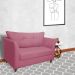 Namoradeira Decorativa Isis Pés Trapézio Suede Rosa - DS Estofados