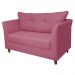 Namoradeira Decorativa Isis Pés Trapézio Suede Rosa - DS Estofados