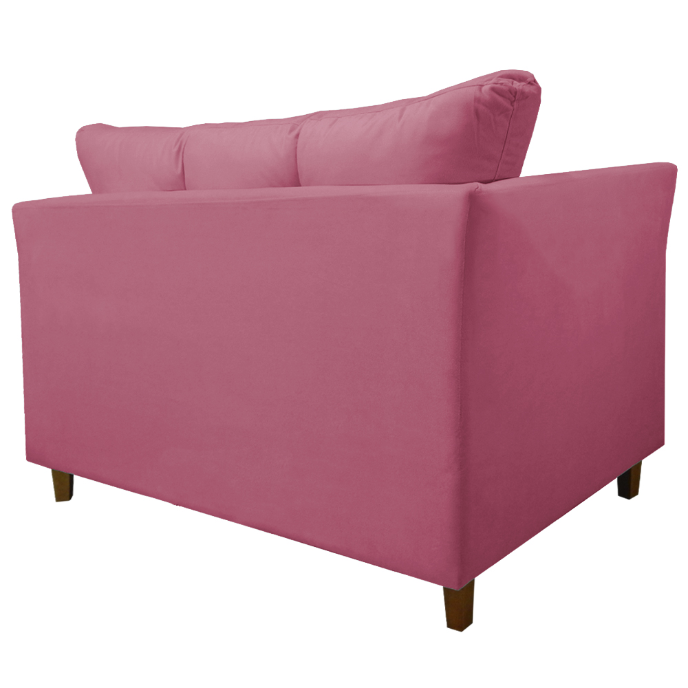 Namoradeira Decorativa Isis Pés Trapézio Suede Rosa - DS Estofados