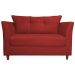 Namoradeira Decorativa Isis Pés Trapézio Suede Vermelho - DS Estofados