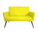 Namoradeira Decorativa Nina Com Rodapé Suede Amarelo - DS Estofados