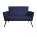 Namoradeira Decorativa Nina Com Rodapé Suede Azul Escuro - DS Estofados