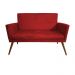 Namoradeira Decorativa Nina com Rodapé Suede Vermelho - DS Estofados