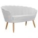 Namoradeira Decorativa Pétala Suede Branca Pés de Madeira - Ds Estofados