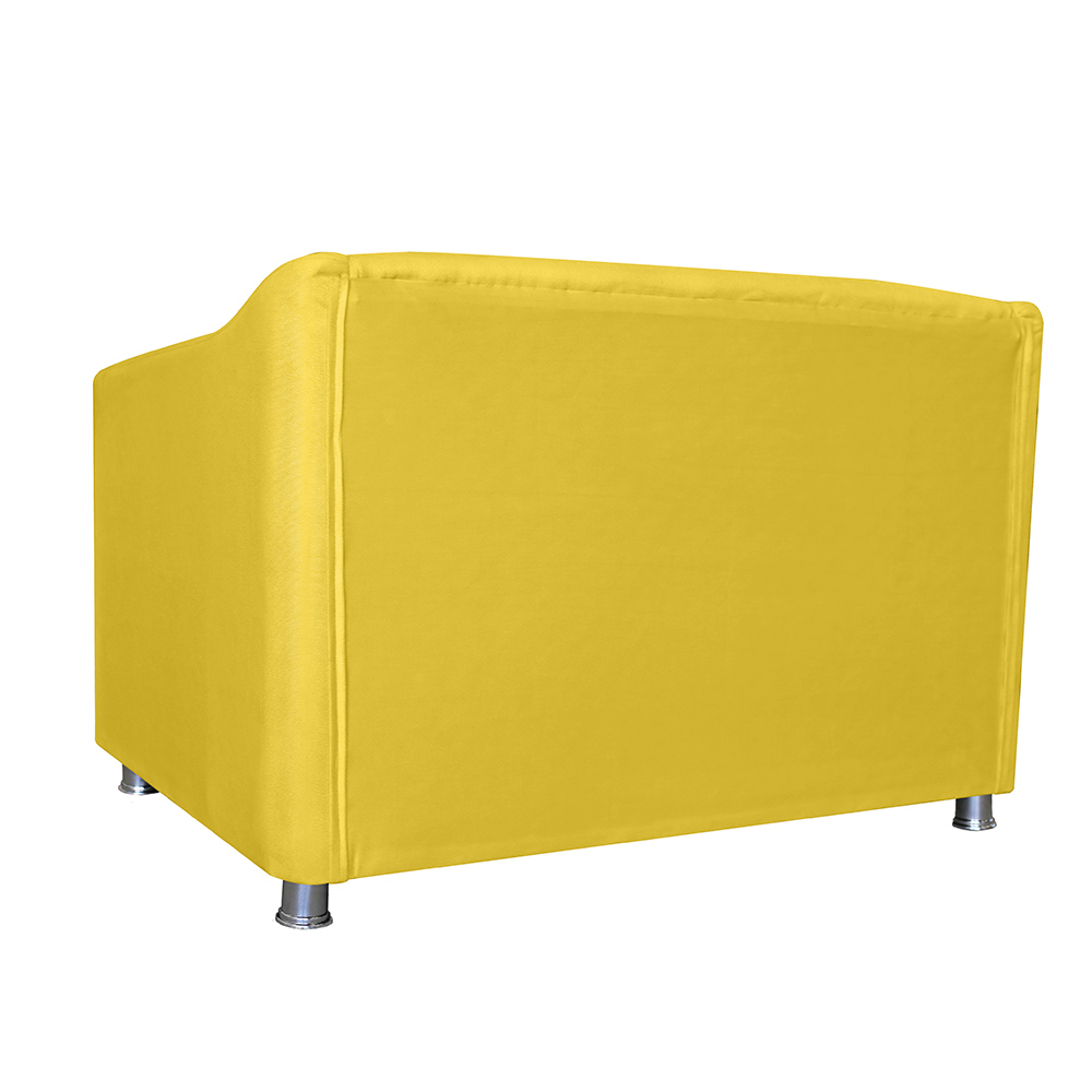 Namoradeira Decorativa Tilla Pés Cromados Suede Amarelo - DS Estofados