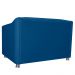 Namoradeira Decorativa Tilla Pés Cromados Suede Azul Marinho - DS Estofados
