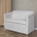 Namoradeira Decorativa Tilla Pés Cromados Suede Branco - DS Estofados