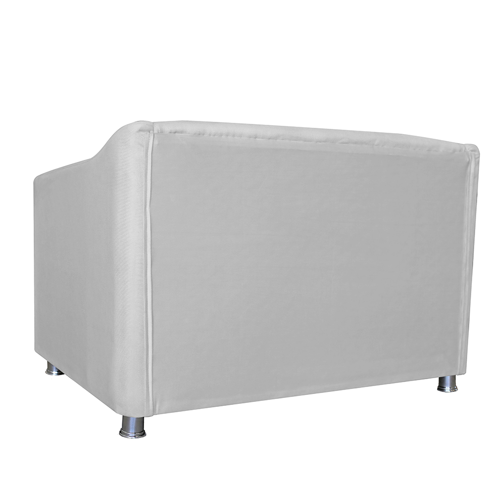 Namoradeira Decorativa Tilla Pés Cromados Suede Branco - DS Estofados