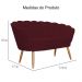 Namoradeira Pétala 2 Lugares para Sala Suede Bordô Pés de Madeira  - Ds Estofados