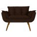 Namoradeira Poltrona Sofá decorativa 02 Lugares Opalla Marrom  - DS Estofados