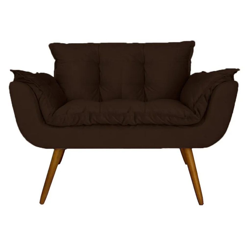 Namoradeira Poltrona Sofá decorativa 02 Lugares Opalla Marrom  - DS Estofados