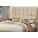 Painel Cabeceira Casal 140cm Para Cama Box Espanha Suede Marfim - DS Estofados